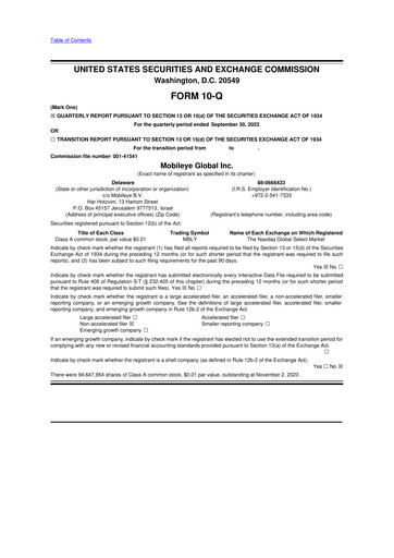 Vorschaubild Mobileye 10-Q Quartalsbericht 2023 