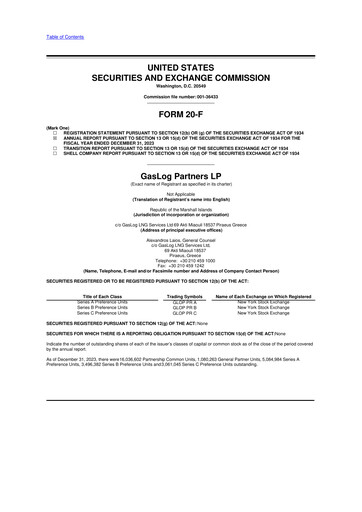 Thumbnail GasLog Partners LP 20-F Annual Report 2023