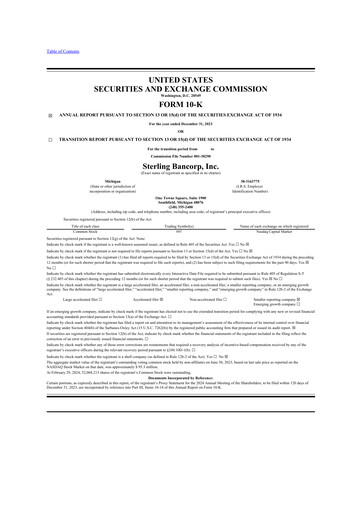 Thumbnail Sterling Bancorp 10-K Annual Report 2023