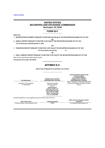 Thumbnail Affimed
 20-F Annual Report 2023