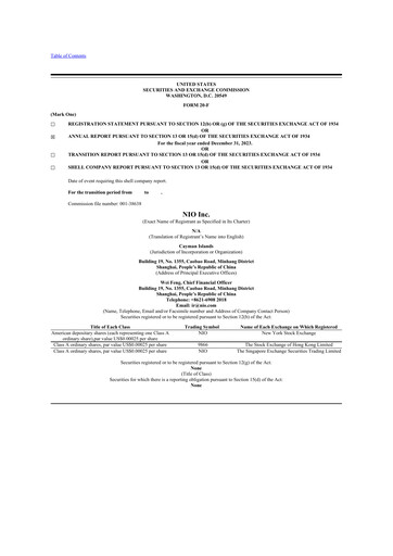 Miniature NIO 20-F Rapport annuel 2023