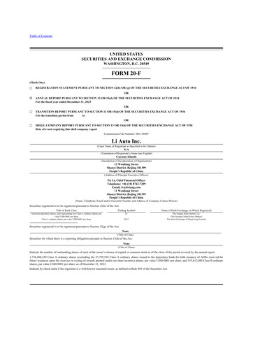 Thumbnail Li Auto 20-F Annual Report 2023