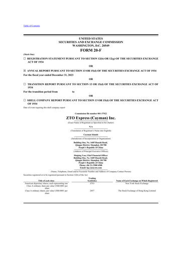 Thumbnail ZTO Express
 20-F Annual Report 2023