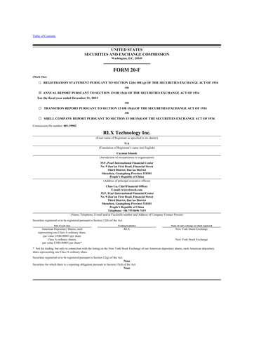 Thumbnail RLX Technology 20-F Annual Report 2023