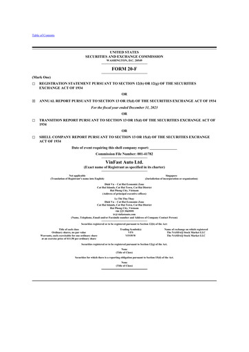 Miniature VinFast Auto 20-F Rapport annuel 2023