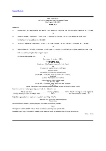 Thumbnail TROOPS, Inc. 20-F Annual Report 2023