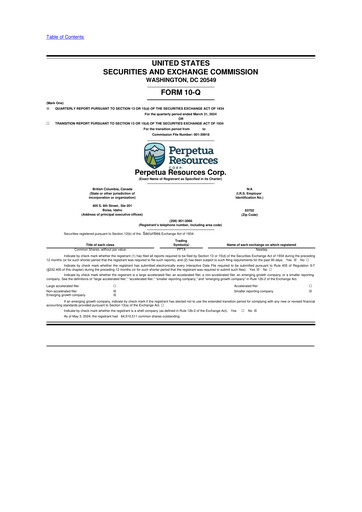 Miniature Perpetua Resources 10-Q Rapport trimestriel 2024 