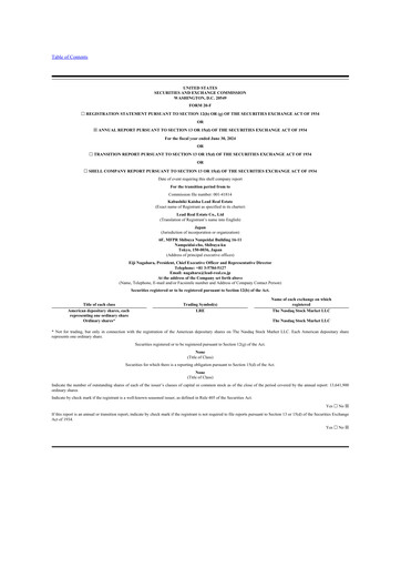 Thumbnail Lead Real Estate 20-F Annual Report 2024