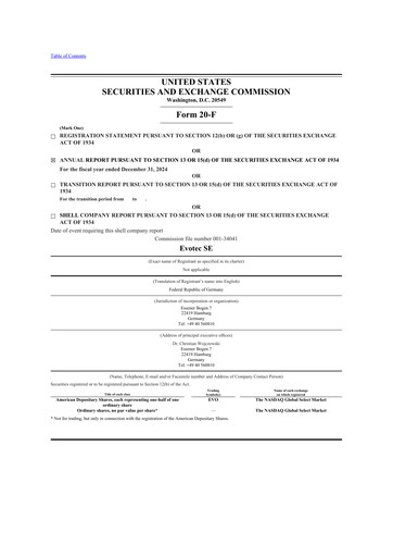 Miniature Evotec 20-F Rapport annuel 2024