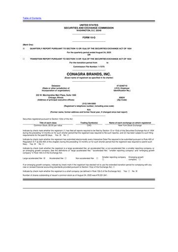 Thumbnail Conagra Brands
 10-Q Quarterly Report FY2026 