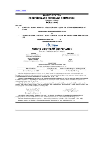 Thumbnail Antero Midstream
 10-Q Quarterly Report FY2025 