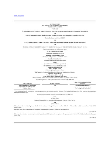 Thumbnail Lead Real Estate 20-F Annual Report 2025