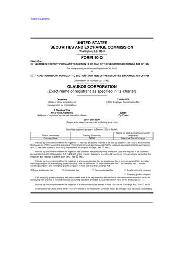 Thumbnail Glaukos 10-Q Quarterly Report FY2025 