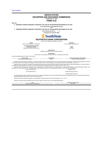 Miniature South State Corp 10-Q Rapport trimestriel 2025 