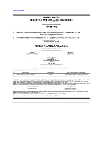 Vorschaubild Rhythm Pharmaceuticals 10-Q Quartalsbericht 2025 