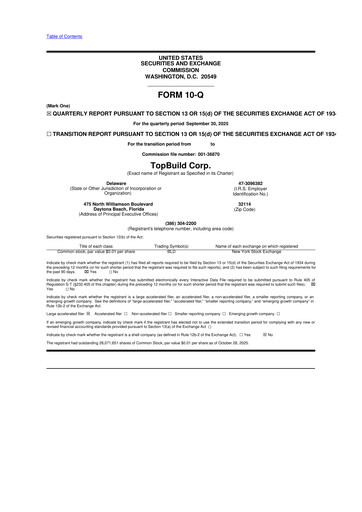 Thumbnail TopBuild 10-Q Quarterly Report FY2025 