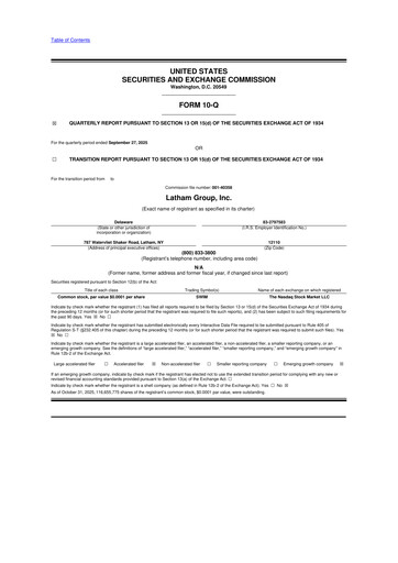 Vorschaubild Latham Group 10-Q Quartalsbericht 2025 