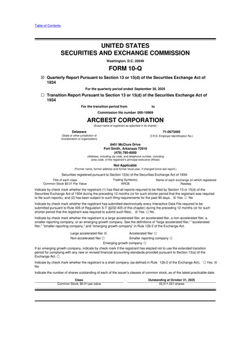 Thumbnail ArcBest 10-Q Quarterly Report FY2025 