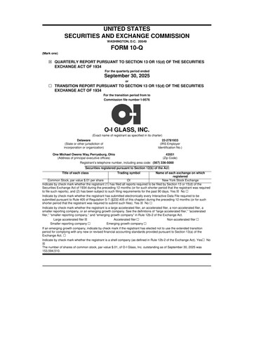 Thumbnail O-I Glass
 10-Q Quarterly Report FY2025 