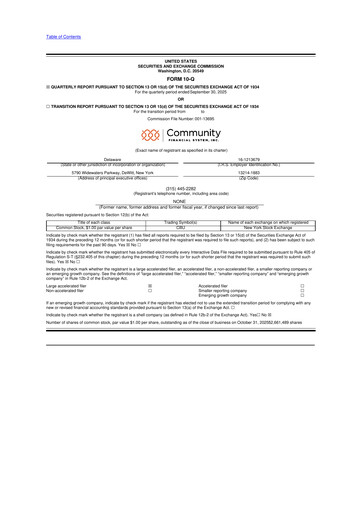 Thumbnail Community Financial System 10-Q Quarterly Report FY2025 