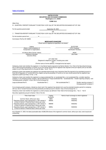 Thumbnail Merchants Bancorp 10-Q Quarterly Report FY2025 