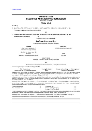 Thumbnail AerSale 10-Q Quarterly Report FY2025 