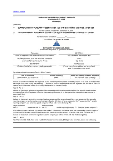 Thumbnail SmartFinancial (SmartBank) 10-Q Quarterly Report FY2025 