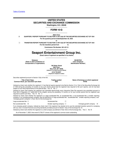 Thumbnail Seaport Entertainment Group 10-Q Quarterly Report FY2025 