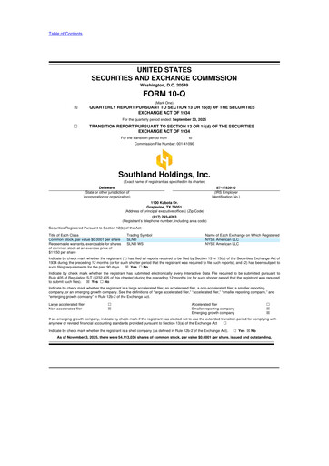 Vorschaubild Southland Holdings 10-Q Quartalsbericht  