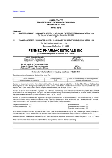 Miniature Fennec Pharmaceuticals 10-Q Rapport trimestriel 2025 