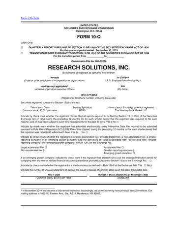 Miniature Research Solutions 10-Q Rapport trimestriel 2026 