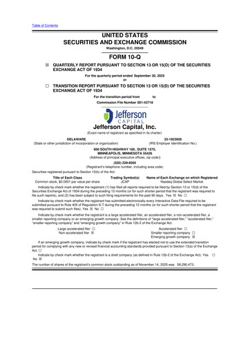 Thumbnail Jefferson Capital 10-Q Quarterly Report FY2025 