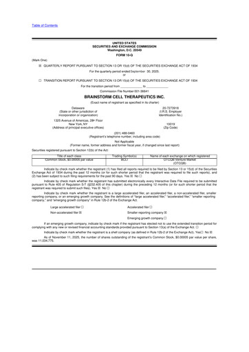 Thumbnail BrainStorm Cell Therapeutics 10-Q Quarterly Report FY2025 