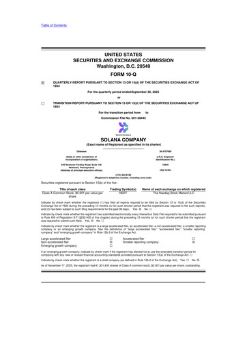 Thumbnail Solana Company 10-Q Quarterly Report FY2025 