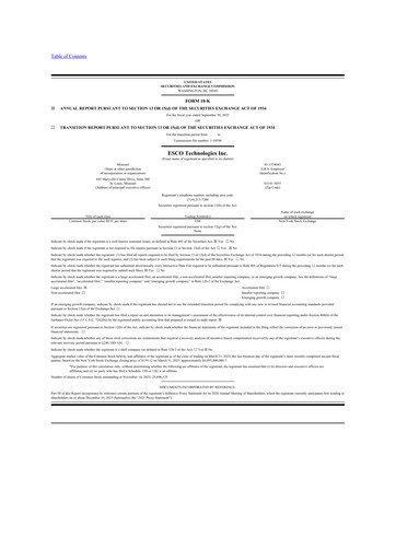 Thumbnail ESCO Technologies
 10-K Annual Report 2025