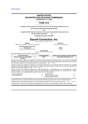 Thumbnail Elauwit Connection 10-Q Quarterly Report FY2025 