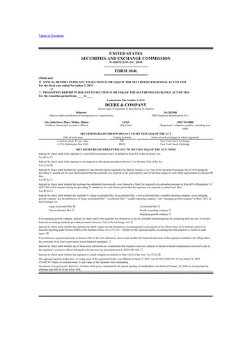Miniature Deere & Company (John Deere) 10-K Rapport annuel 2025