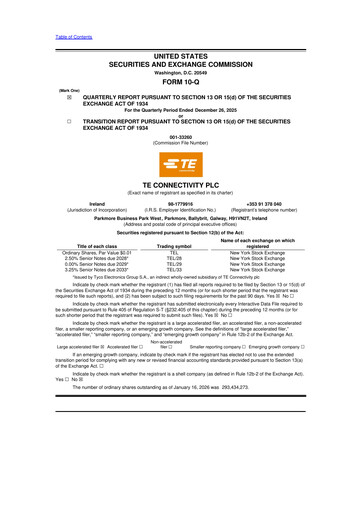 Thumbnail TE Connectivity
 10-Q Quarterly Report FY2026 
