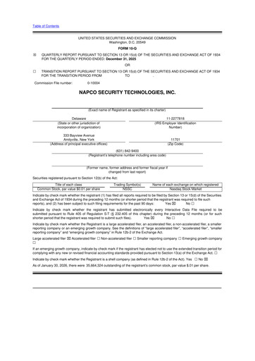 Thumbnail NAPCO Security Technologies 10-Q Quarterly Report FY2026 