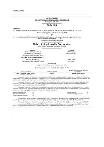 Thumbnail Phibro Animal Health
 10-Q Quarterly Report FY2026 