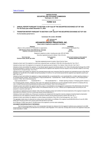 Thumbnail Advanced Energy 10-K Annual Report 2025