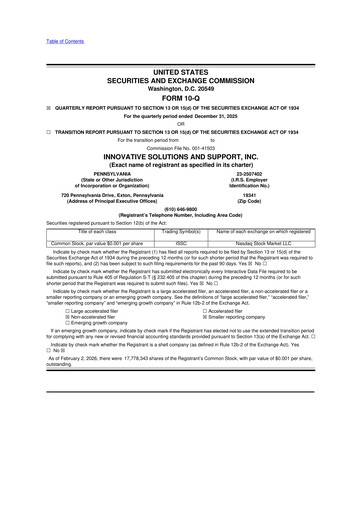 Thumbnail Innovative Solutions and Support 10-Q Quarterly Report FY2026 