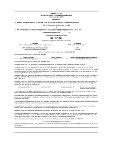 Thumbnail RLI Corp.
 10-K Annual Report 2025