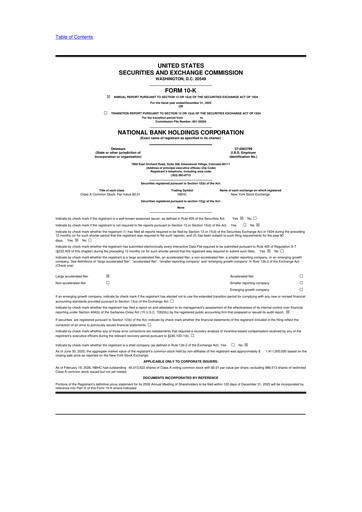 Thumbnail National Bank Holdings
 10-K Annual Report 2025