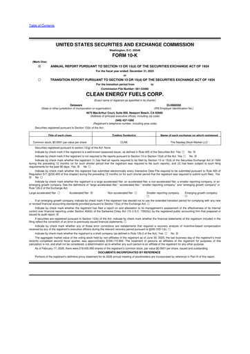 Thumbnail Clean Energy Fuels 10-K Annual Report 2025