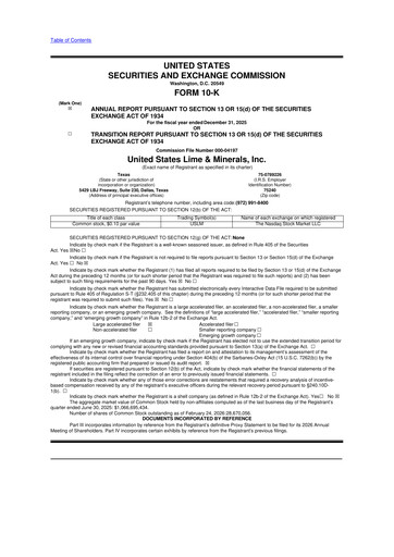 Thumbnail United States Lime & Minerals  10-K Annual Report 2025
