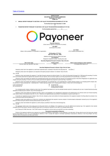 Miniature Payoneer 10-K Rapport annuel 2025