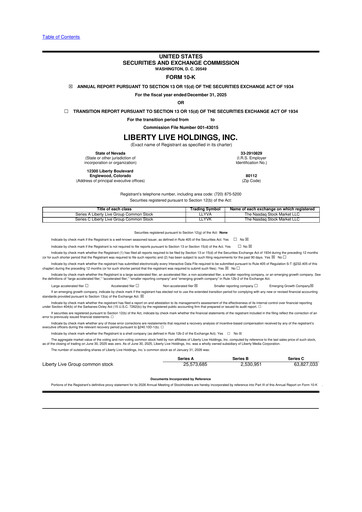 Thumbnail Liberty Live Holdings 10-K Annual Report 2025