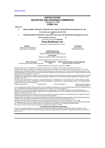 Thumbnail Texas Roadhouse
 10-K Annual Report 2025