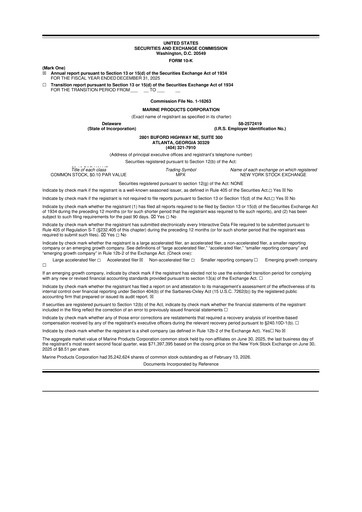Miniature Marine Products Corporation 10-K Rapport annuel 